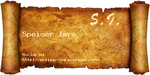 Speiser Imre névjegykártya