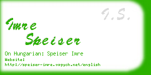 imre speiser business card